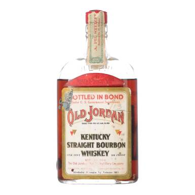 View full screen - View 1 of Lot 5349. Old Jordan 17 Year Old Bottled In Bond 100 proof 1917 (1 IPT).