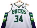 Giannis Antetokounmpo Milwaukee Bucks 2021-2022 Game Worn Jersey | 'Antetokounmpo Breaks Milwaukee Bucks Franchise All-Time Scoring Record' | 44 Points | Matched to 3 Games