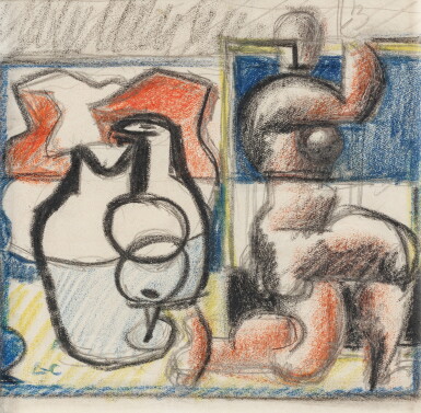 View full screen - View 1 of Lot 338. Nature morte et femme.