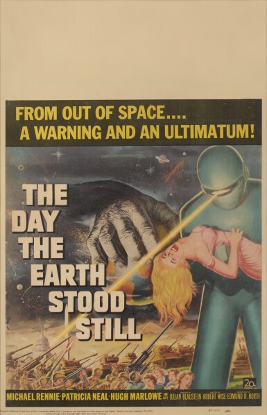 View full screen - View 1 of Lot 52. The Day the Earth Stood Still (1951), poster, US.