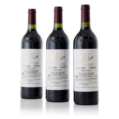 View full screen - View 1 of Lot 9305. Vega Sicilia 'Unico' 1998 (3 BT).