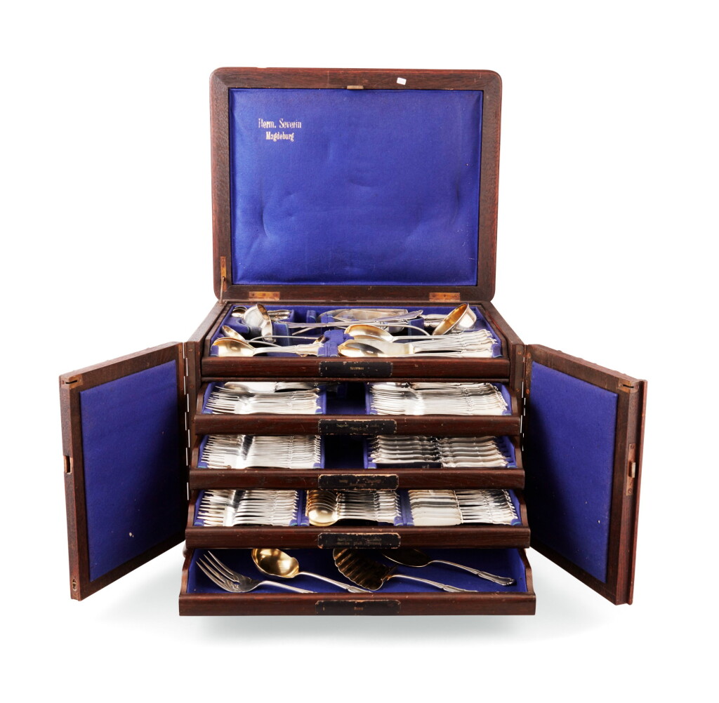 View full screen - View 1 of Lot 66. A SILVER 188-PIECE FLATWARE SET, WILKENS & SOHN, BREMEN, CIRCA 1900 | MÉNAGÈRE DE 188 PIÈCES EN ARGENT PAR WILKENS & SOHN, BRÊME, VERS 1900 .