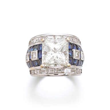 View full screen - View 1 of Lot 808. Sapphire and Diamond Ring.