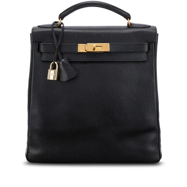View full screen - View 1 of Lot 640. Vintage Black Ardennes Kelly Ado 28 Gold Hardware, 1998.