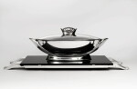 An Art Deco French Silver Soup Tureen, Cover, and Stand, Jacques & Pierre Cardeilhac, Paris, Circa 1920-45
