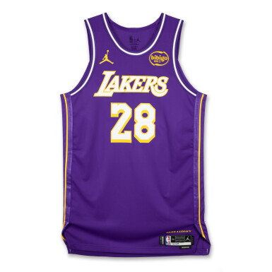 View full screen - View 1 of Lot 33. Rui Hachimura Los Angeles Lakers 2025-2026 Emirates NBA Cup Game Worn Statement Edition Jersey.