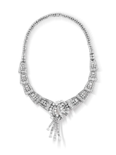 View full screen - View 1 of Lot 157. Collier diamants | Diamond necklace.