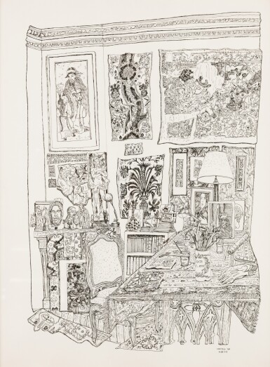 View full screen - View 1 of Lot 150. Intérieur de l'appartement de Pierre Le-Tan.