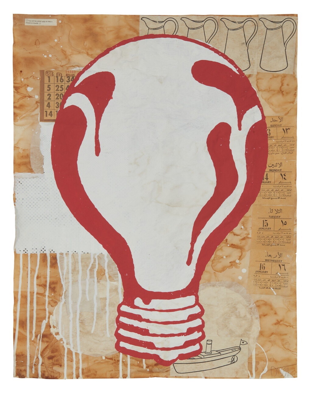 View full screen - View 1 of Lot 562. DONALD BAECHLER | RED LINE DRAWING NO.16.