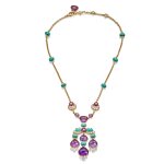 AMETHYST, TURQUOISE AND DIAMOND ‘MEDITERRANEAN EDEN’ PENDANT NECKLACE | 寶格麗 | 紫水晶 配 綠松石 及 鑽石 ‘MEDITERRANEAN EDEN’ 吊墜項鏈
