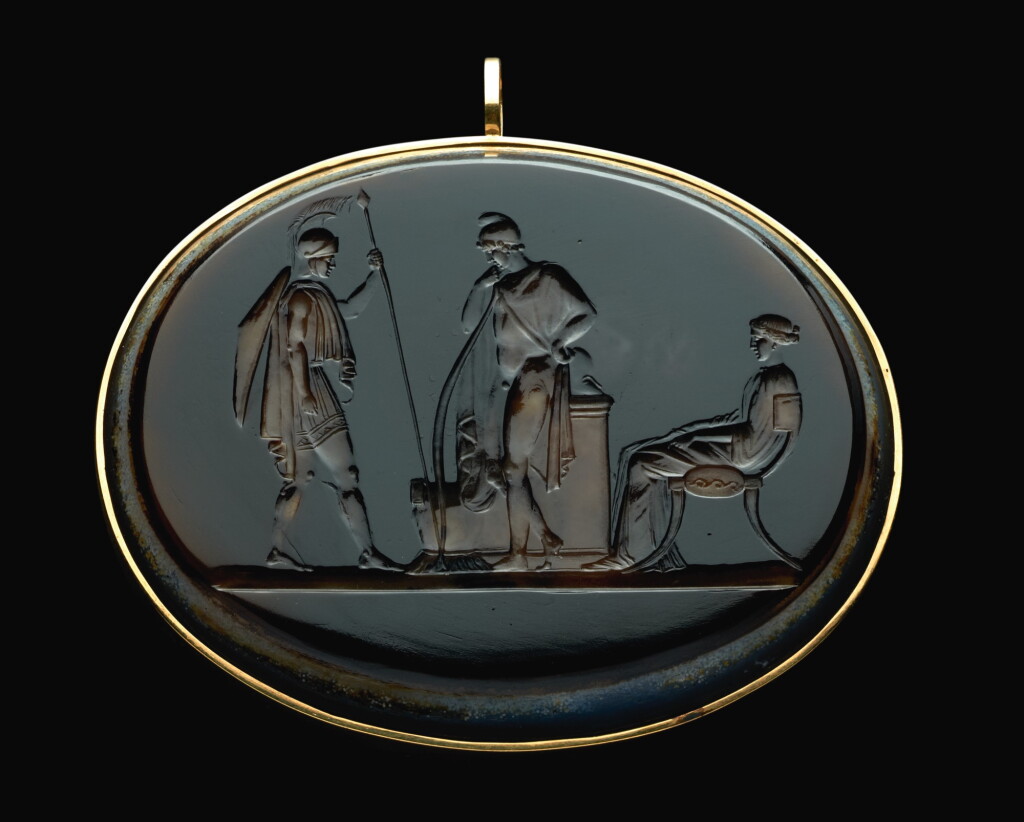 View full screen - View 1 of Lot 54. AFTER JOHN FLAXMAN (1755-1826) BRITISH, EARLY 19TH CENTURY | INTAGLIO WITH HECTOR CHIDING PARIS.