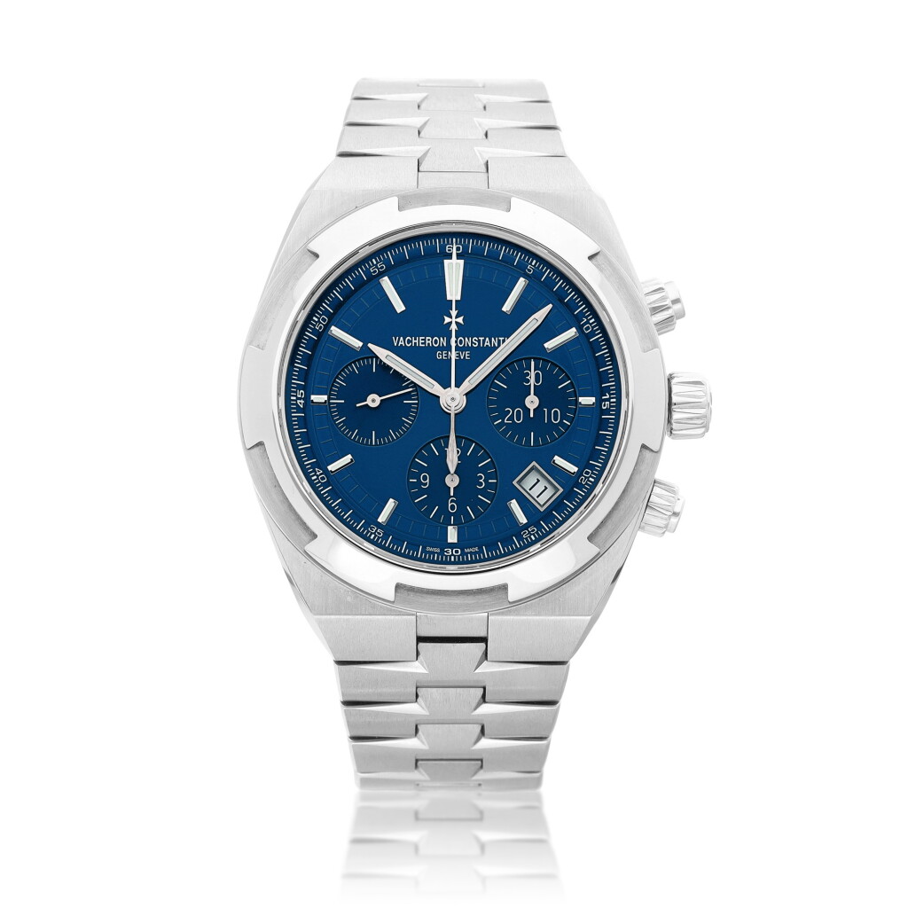 View full screen - View 1 of Lot 2207. Overseas Chronograph, Reference 5500V/110A-B148 | A stainless steel anti-magnetic chronograph wristwatch with date and bracelet, Circa 2020 | 江詩丹頓 | Overseas Chronograph 型號 5500V/110A-B148 | 精鋼防磁鏈帶計時腕錶,備日期顯示,約2020年製.