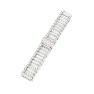 View full screen - View 1 of Lot 547. Lady's rock crystal and diamond wristwatch.