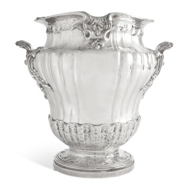 View full screen - View 1 of Lot 124. A French Silver Wine Cooler, Probably Puiforcat, Paris, Retailed by Cartier, First Half 20th Century.
