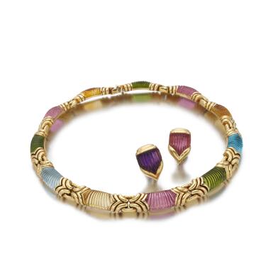 View full screen - View 1 of Lot 153. Gem set 'Alveare' demi-parure | Demi-parure 'Alveare' .