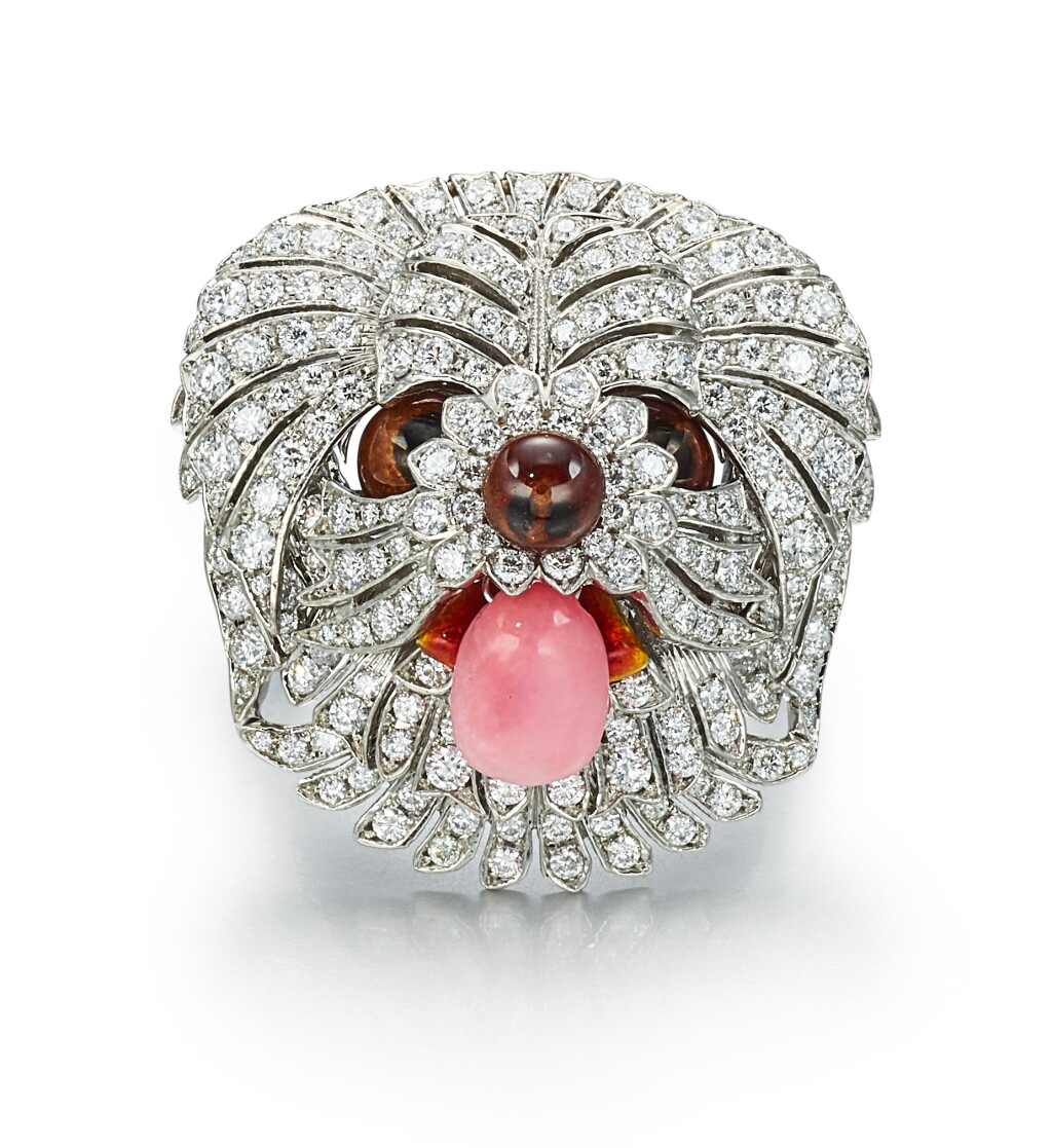 View full screen - View 1 of Lot 9138. CONCH PEARL, ENAMEL AND DIAMOND RING | 海螺珠, 琺瑯彩 配 鑽石 戒指.