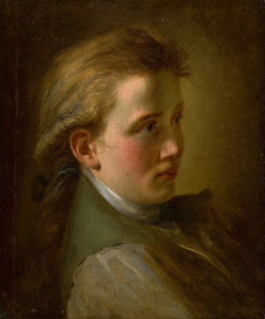 View full screen - View 1 of Lot 113. GERMAN SCHOOL, LATE 18TH CENTURY | Portrait of a young man, bust-length, wearing a green coat.