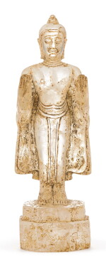 AN INSCRIBED ROCK-CRYSTAL FIGURE OF STANDING BUDDHA, SOUTH-EAST ASIA, CIRCA 12TH-13TH CENTURY | 約十二至十三世紀 東南亞水晶菩薩立像