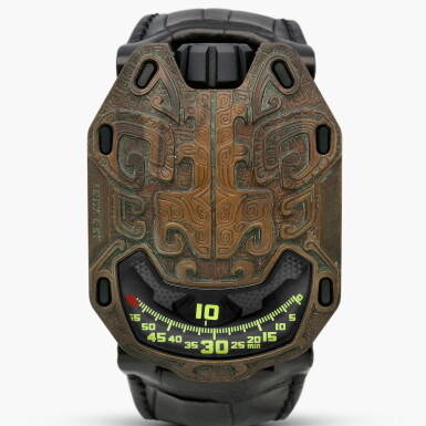 View full screen - View 1 of Lot 128. UR-105 TA | A unique bronze and titanium turbine-powered wristwatch with satellite hour display and torque selector | Circa 2018.