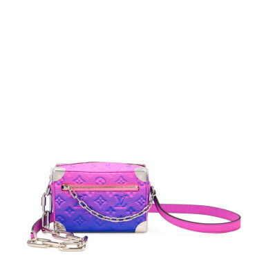 View full screen - View 1 of Lot 201. Blue and Pink Monogram Illusion Leather Mini Soft Trunk Silver Hardware, 2022.