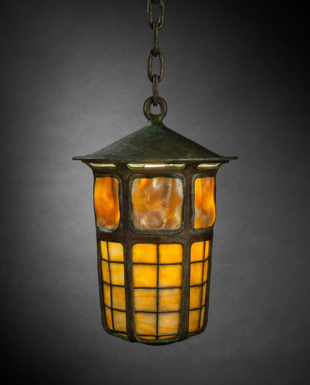 View full screen - View 1 of Lot 203. “Geometric and Turtle-Back Tile” Lantern.