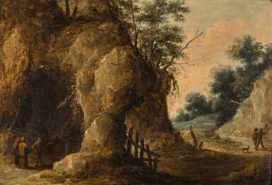 View full screen - View 1 of Lot 147. Monks outside a grotto.