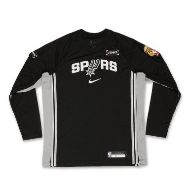 View full screen - View 1 of Lot 37. Bismack Biyombo San Antonio Spurs 2026 NBA Finals Game Worn Warmup Top.