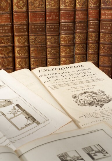 Diderot and d'Alembert, Encyclopedie, Paris & Amsterdam, 1751-1777, 33 volumes, contemporary calf | Antiquarian Books including a series of views of Milan | 2022 | Sotheby's