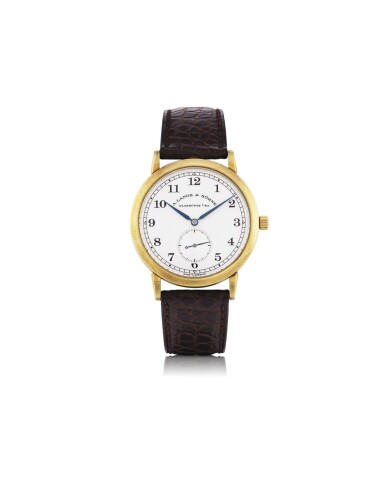 View full screen - View 1 of Lot 15. A. LANGE & SÖHNE | 1815, REF 206021 YELLOW GOLD WRISTWATCH CIRCA 1997.