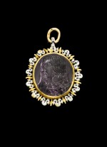 ATTRIBUTED TO JEAN VANGROL FRENCH, PARIS, CIRCA 1640 | PENDANT WITH A DOUBLE SIDED CAMEO WITH JESUS CHRIST AND THE VIRGIN MARY