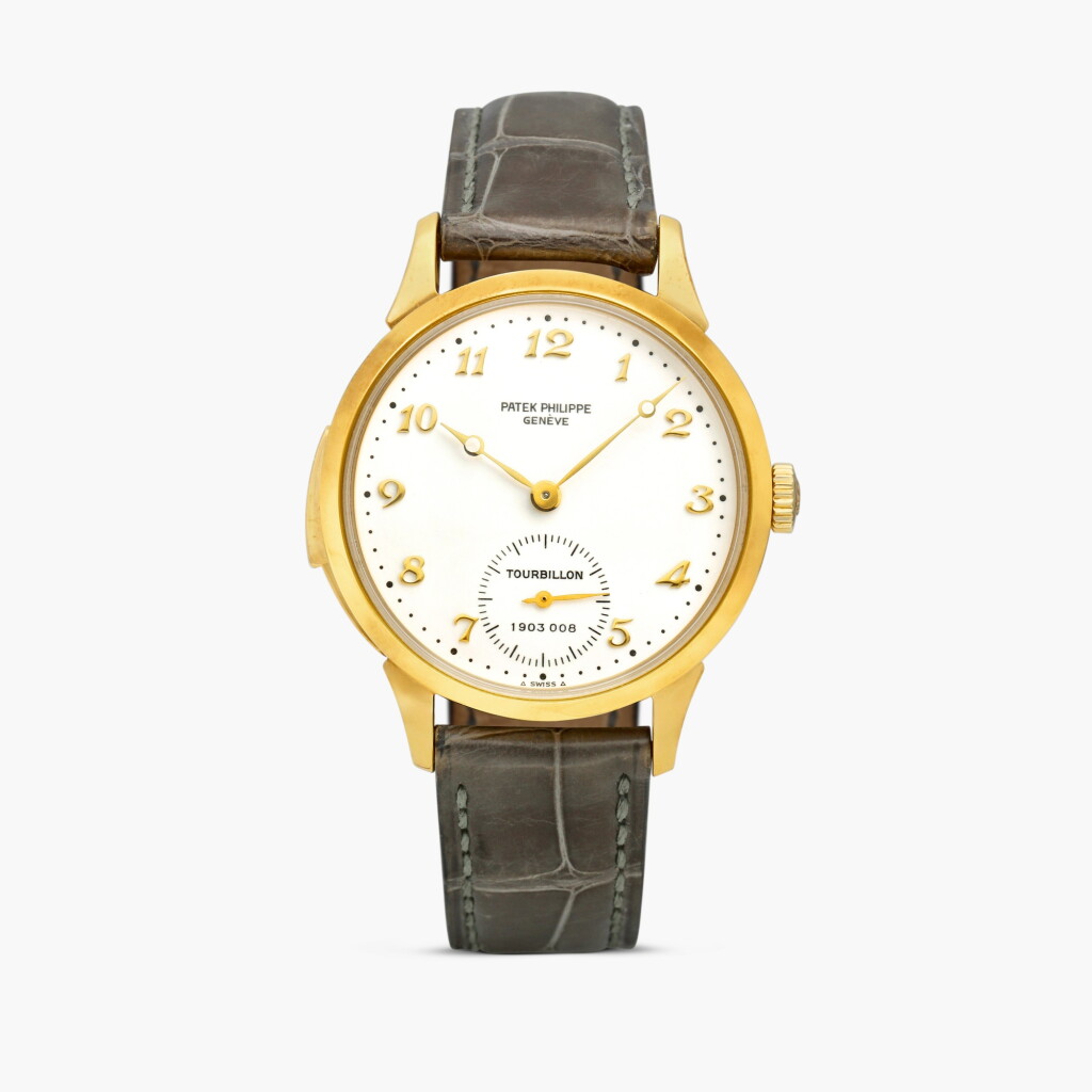 View full screen - View 1 of Lot 2323. ‘No. 008’, Reference 3939 | An important yellow gold minute repeating tourbillon wristwatch with enamel dial, Circa 1993.