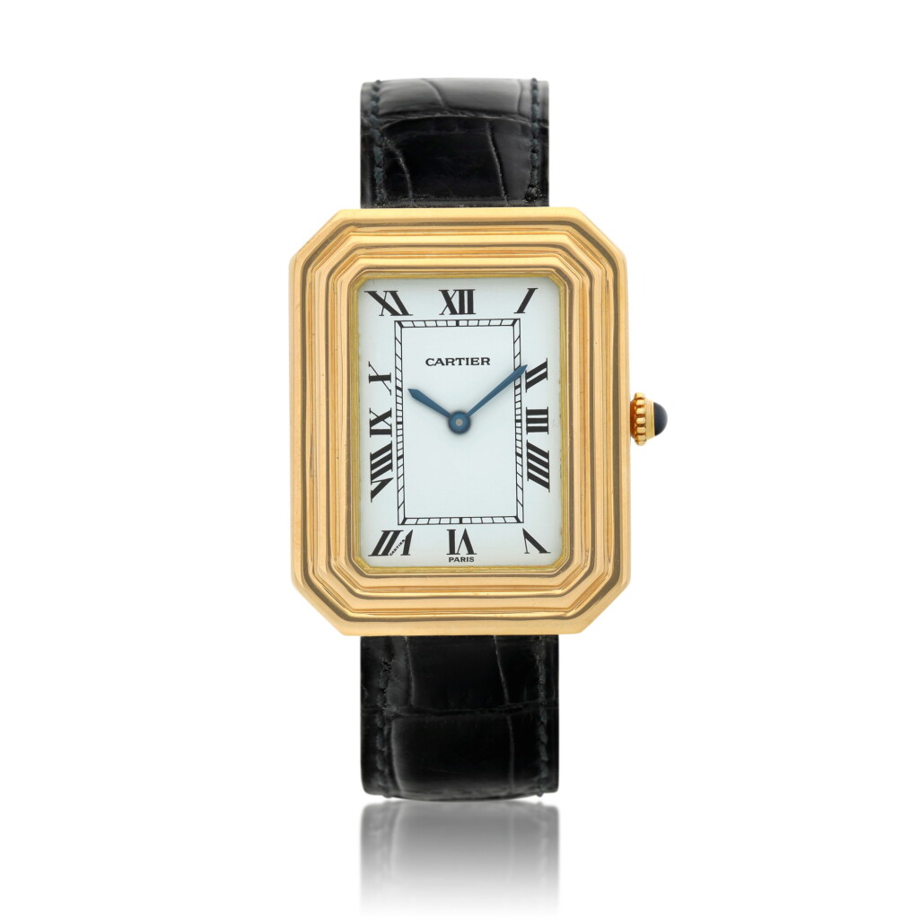 View full screen - View 1 of Lot 135. Reference G24314 Square, A yellow gold wristwatch, Circa 1970.