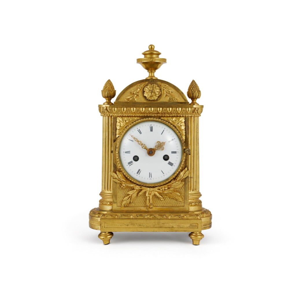 View full screen - View 1 of Lot 340. A Louis XVI Gilt-Bronze Mantel Clock, the Case Attributed to Robert Osmond, the Movement Signed Richard Fevrier, Dated 1776.
