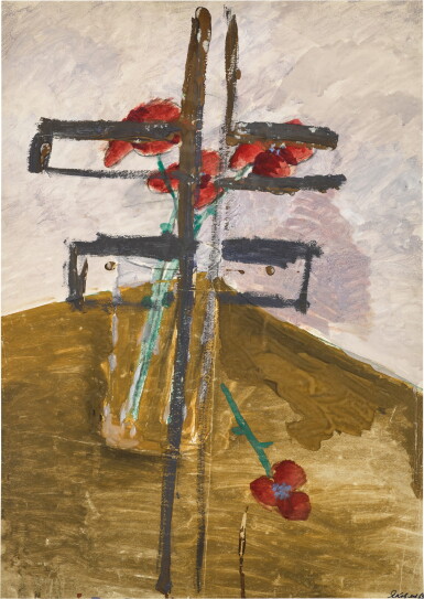 View full screen - View 1 of Lot 17. VLADIMIR YAKOVLEV | DOUBLE CROSS WITH RED FLOWERS.