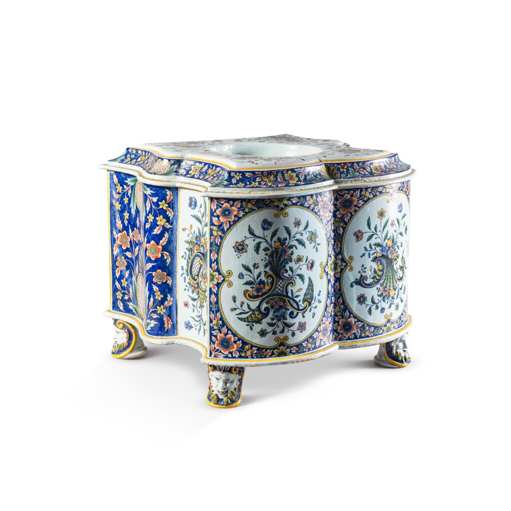 View full screen - View 1 of Lot 74. A Rouen faience commode seat, circa 1740.