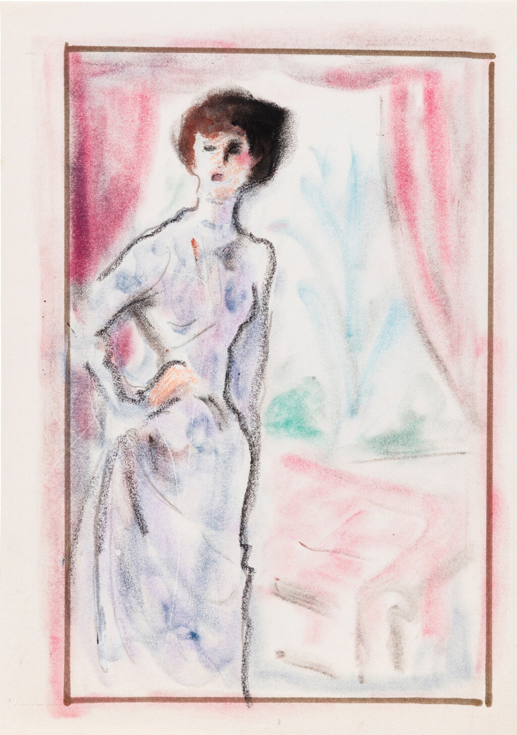 View full screen - View 1 of Lot 99. Elegant at the window, probably Edith Wharton.