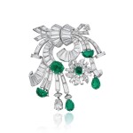 Emerald and Diamond Clip-Brooch