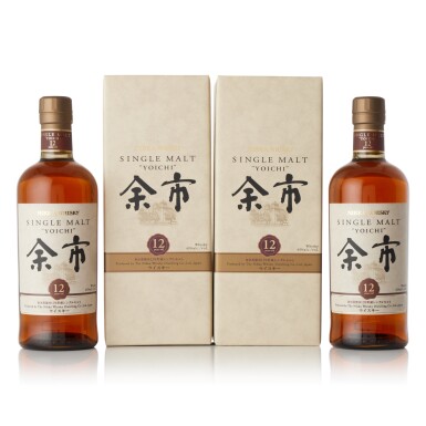 View full screen - View 1 of Lot 6299. Nikka 余市 Yoichi 12 Year Old Single Malt Whisky 45.0 abv NV (2 BT70).