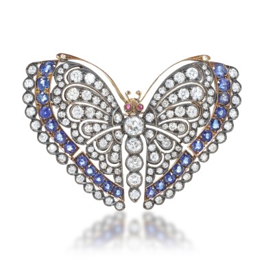 View full screen - View 1 of Lot 91. Sapphire, Ruby and Diamond Brooch.