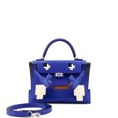 View full screen - View 1 of Lot 6104. Limited Edition Bleu Royal, Nata, Gold and Bleu Indigo Epsom Quelle Idole Kelly Doll Picto Palladium Hardware, 2022.