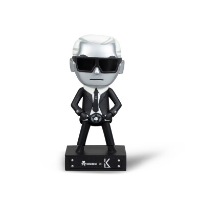 View full screen - View 1 of Lot 2193. Tokidoki design by Simone Legno, A figure of Karl Lagerfeld | Tokidoki design par Simone Legno, figurine à l'effigie de Karl Lagerfeld.