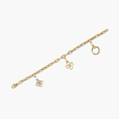 View full screen - View 1 of Lot 1206. Gold and Diamond Charm Bracelet | 卡地亞 | K金 配 鑽石 手鏈.