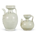 Two Qingbai appliqué-decorated ewers, Northern Song dynasty | 北宋 青白釉貼花執壺一組兩件