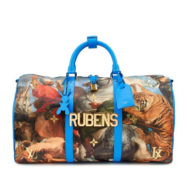 View full screen - View 1 of Lot 7893. Limited Edition Multicolor Jeff Koons Masters Rubens Keepall Bandoulière 50 Blue Tone Hardware, 2017.