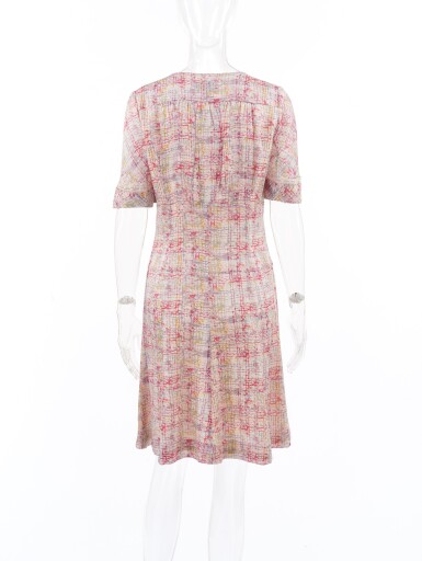 chanel beaded dress 1985 Chanel Documented Runway Metallic Beaded Gold Lam & Black Silk S