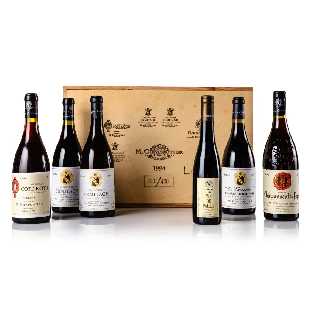 View full screen - View 1 of Lot 270. Chapoutier Assortment Case 1994 (5 BT, 1 HFBT).