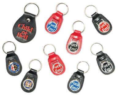 View full screen - View 1 of Lot 105. A GROUP OF 9 LEATHER SUPREME KEY FOBS.