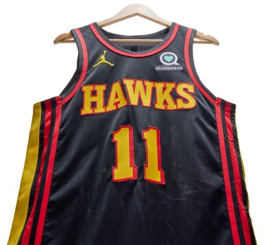 View full screen - View 1 of Lot 35. Trae Young Atlanta Hawks 2020-2021 Game Worn Away Jersey.