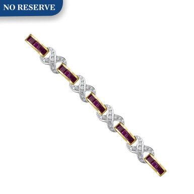 View full screen - View 1 of Lot 36. Ruby and Diamond Bracelet.