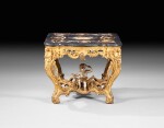 A Rococo style silver gilt wood and hard stones table, probably Italy, 19th century